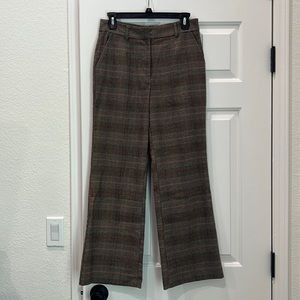 Plaid print trousers